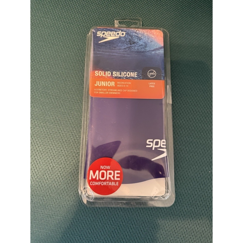 Speedo Solid Silicone Junior Cap Age‎ 6-14 Latex Free Purple New
